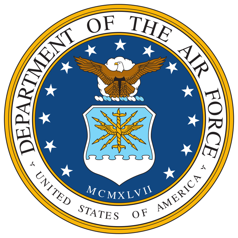 United States Air Force logo with stylized wings and a star